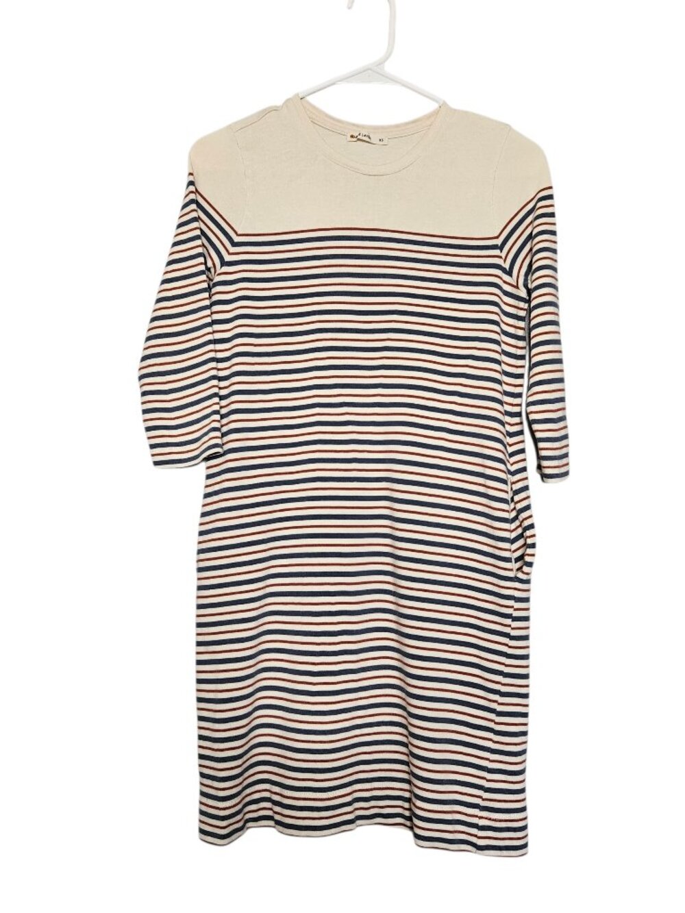 Marine Layer Striped April Mini Dress XS Knit Pockets Nautical Coastal Cotton